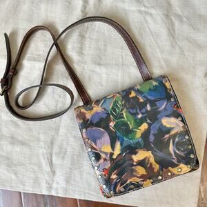 PATRICIA NASH Crossbody Bag Multicolor Floral Leather Studded Sling Purse